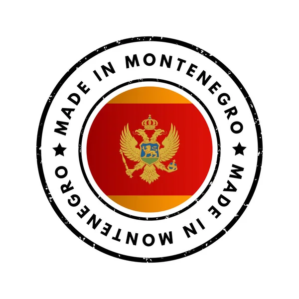 Badge Emblème Texte Made Montenegro Fond Concept — Image vectorielle
