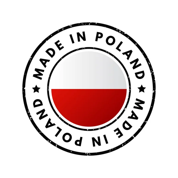 Badge Emblème Texte Made Poland Fond Concept — Image vectorielle