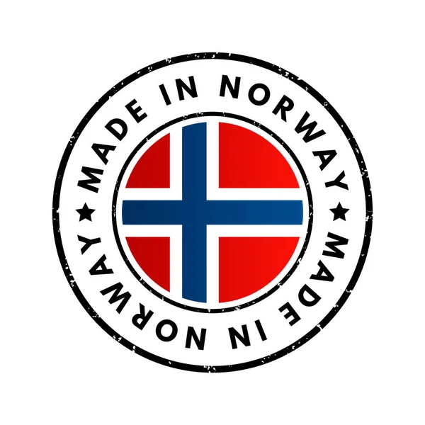 Badge Emblème Texte Made Norway Fond Concept — Image vectorielle