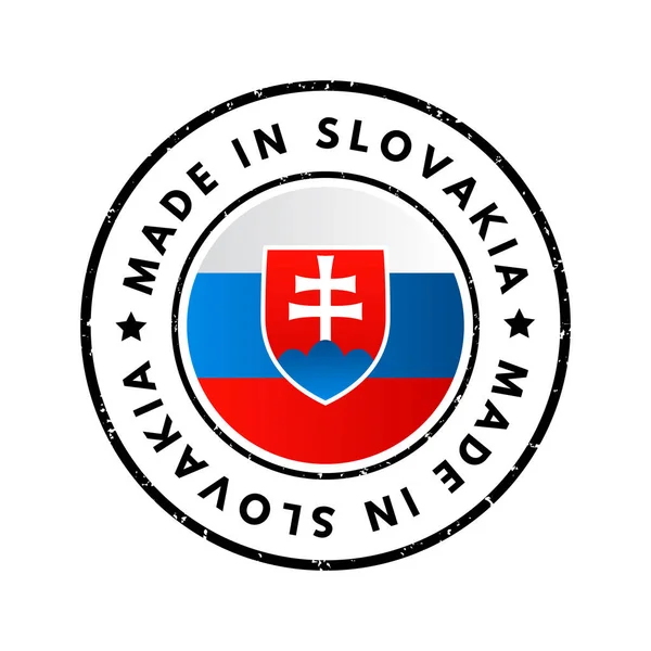 Badge Emblème Texte Made Slovakia Fond Concept — Image vectorielle