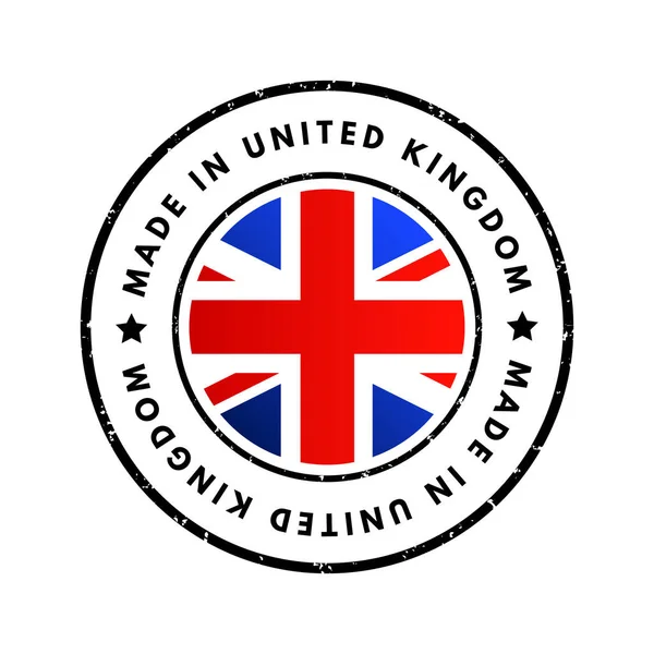 Wyprodukowano Wielkiej Brytanii Emblemat Odznaki Tło Koncepcyjne — Wektor stockowy