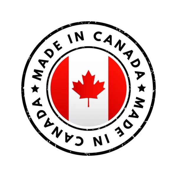 Made Canada Text Emblem Abzeichen Konzept Hintergrund — Stockvektor