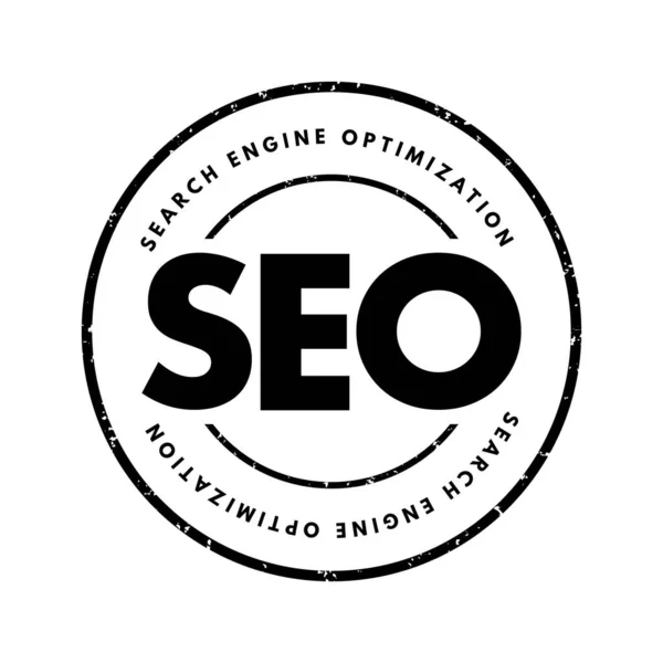 Seo Search Engine Optimization Akronym Business Concept Background — Stockový vektor