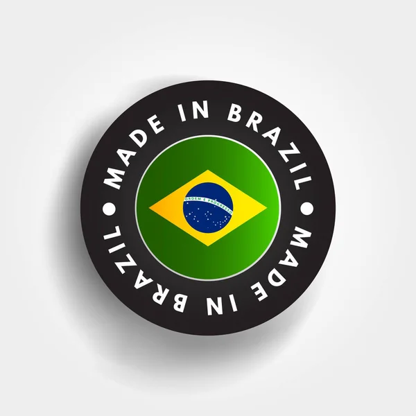 Made Brasil Emblema Texto Emblema Fundo Conceito —  Vetores de Stock