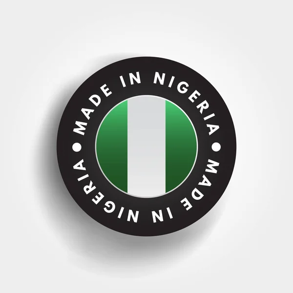 Made Nigeria Emblema Distintivo Testo Sfondo Concetto — Vettoriale Stock