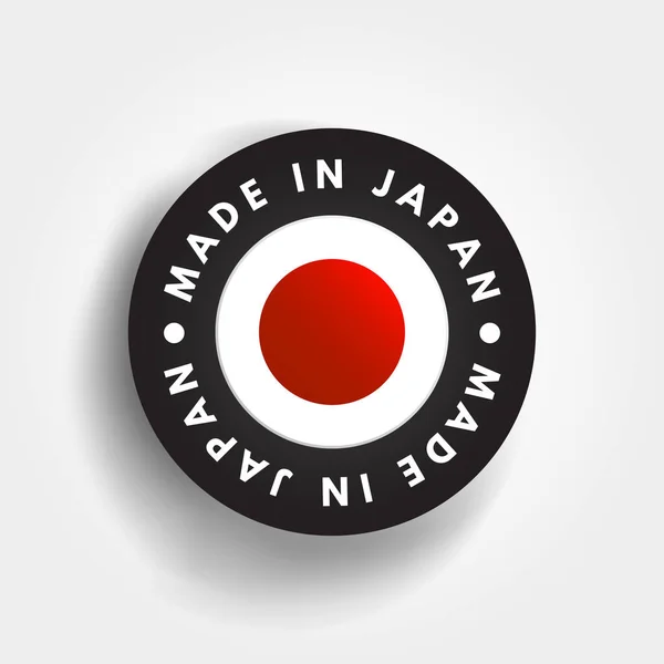 Made Japan Emblema Texto Emblema Fundo Conceito — Vetor de Stock