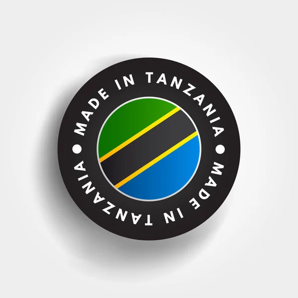 Insignia Emblema Texto Hecho Tanzania Fondo Conceptual — Vector de stock