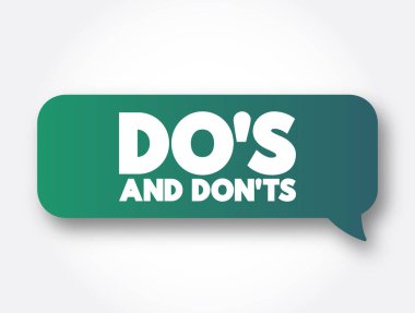 Do's And Don'ts text message bubble, concept background