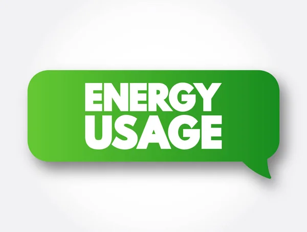 Energy Usage Text Message Bubble Concept Background — Stockvector