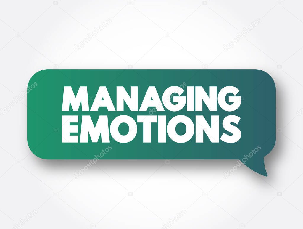 Managing Emotions text message bubble, concept background