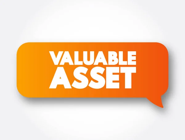 Valuable Asset Text Message Bubble Concept Background — Vetor de Stock
