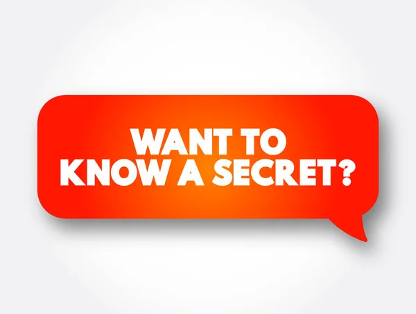 Want Know Secret Question Text Message Bubble Concept Background — стоковый вектор