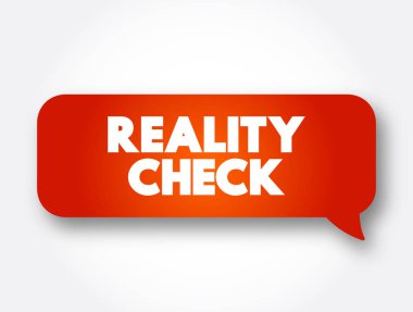 Gerçeklik Denetimi Metin iletisi balonu, konsept arkaplan