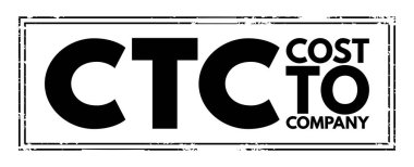 CTC Şirkete Maliyet - bir çalışanın toplam maaş paketi, kısaltma metin damgası