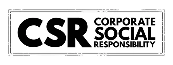 Csr Corporate Social Responsibility Тип Бизнес Саморегулирования Целью Социально Подотчетным — стоковый вектор