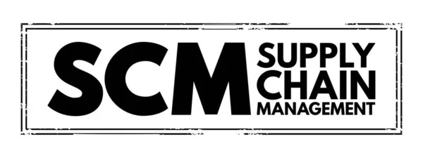 Scm Supply Chain Management Management Flow Goods Services Businesses Locations — Stock Vector