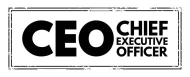 CEO Genel Müdürü - bir şirkette en yüksek rütbeli kişi, kısaltma metin kavramı damgası