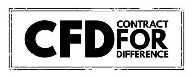 CFD Anlaşması Farklılık İçin - uzlaşma fiyatlarındaki farkları ödeyen finansal sözleşme, kısaltma metni damgası