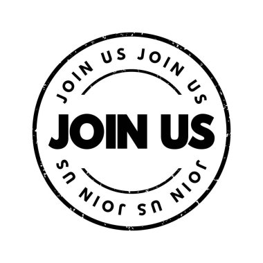 Bize katıl metin damgası, kavram arkaplanı