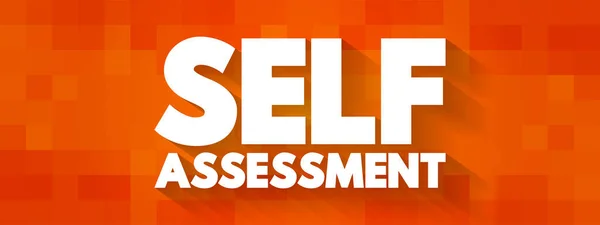 Self Assessment Process Looking Oneself Order Assess Aspects Important One — Stock Vector