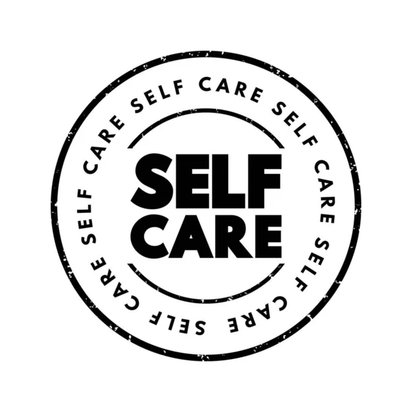 Self Care Text Razítko Zdraví Koncept Pozadí — Stockový vektor