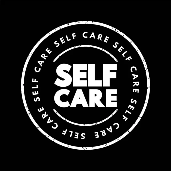 Self Care Text Stamp Health Concept Background — Vetor de Stock