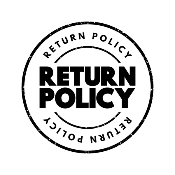 Return Policy Text Stamp Concept Background — Vetor de Stock