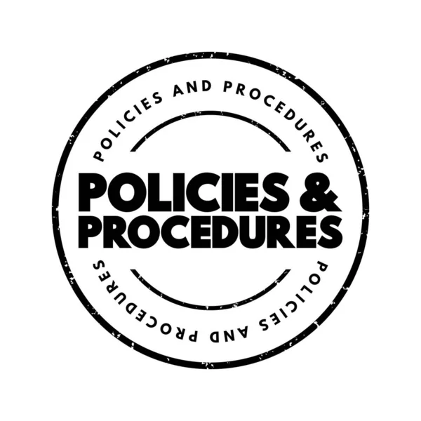 Policies Procedure Text Stamp Concept Background — Vettoriale Stock