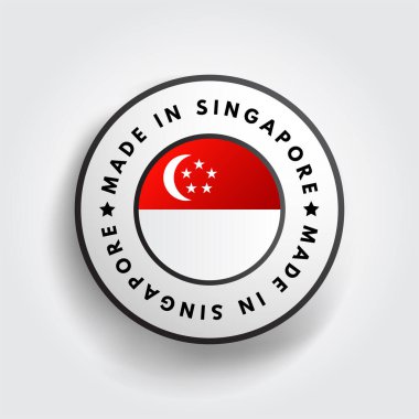 Singapur metin amblem rozeti, kavram arkaplan