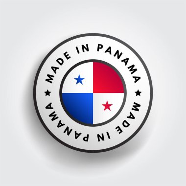 Panama metin amblem rozeti, kavram arka planı