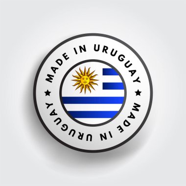Made in Uruguay text emblem badge, concept background