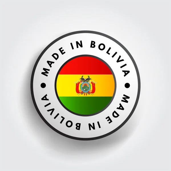 Badge Emblème Texte Made Bolivia Fond Concept — Image vectorielle