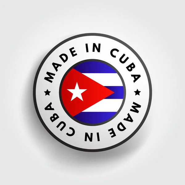 Made Cuba Text Emblem Abzeichen Konzept Hintergrund — Stockvektor