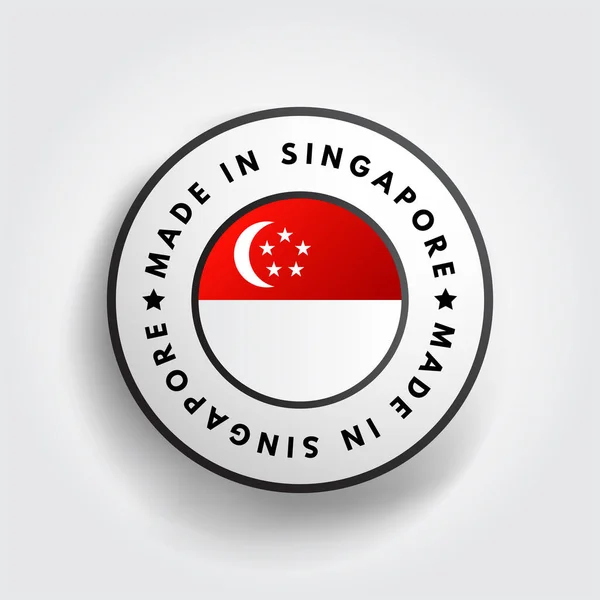 Made Singapore Text Emblem Badge Concept Background - Stok Vektor