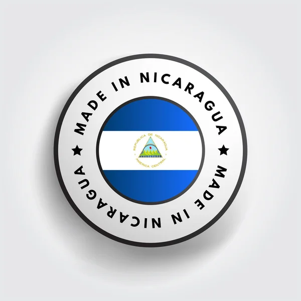 Fabriqué Nicaragua Texte Emblème Timbre Concept Arrière Plan — Image vectorielle