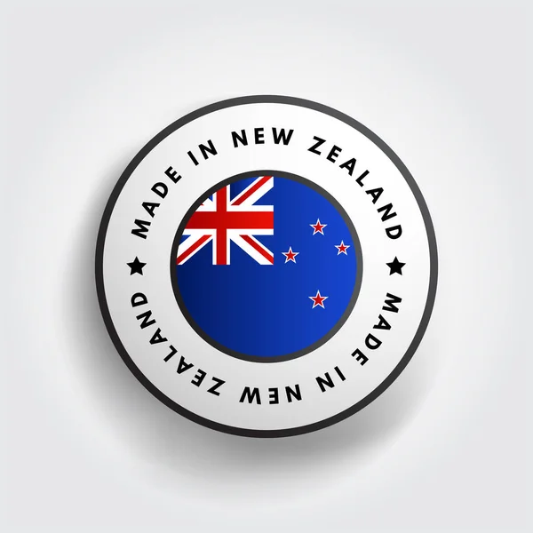 Made Neuseeland Text Emblem Abzeichen Konzept Hintergrund — Stockvektor