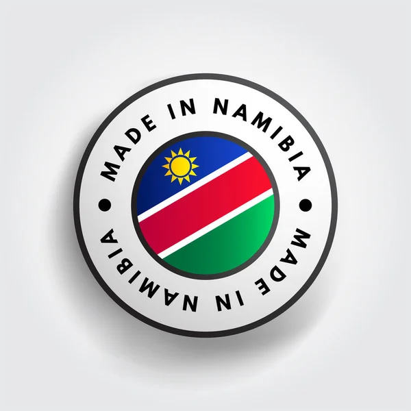 Made Namibia Emblema Testo Distintivo Concept Background — Vettoriale Stock