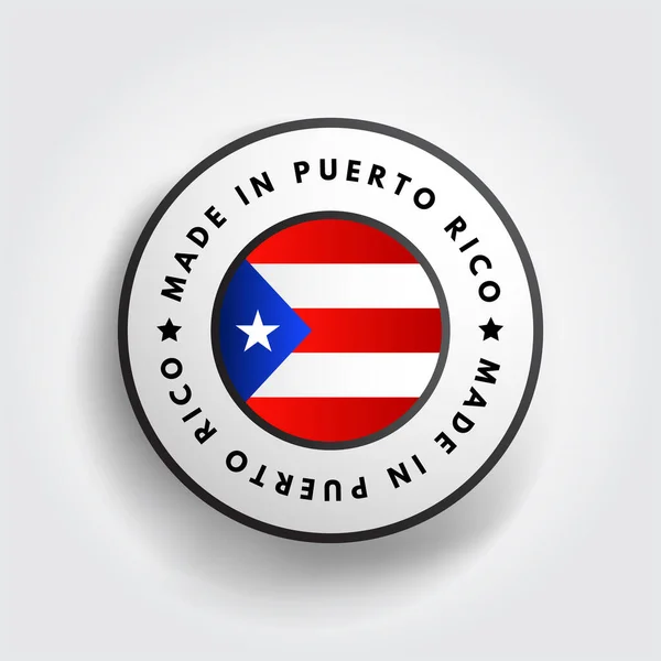Insigne Emblème Texte Fabriqué Porto Rico Fond Concept — Image vectorielle