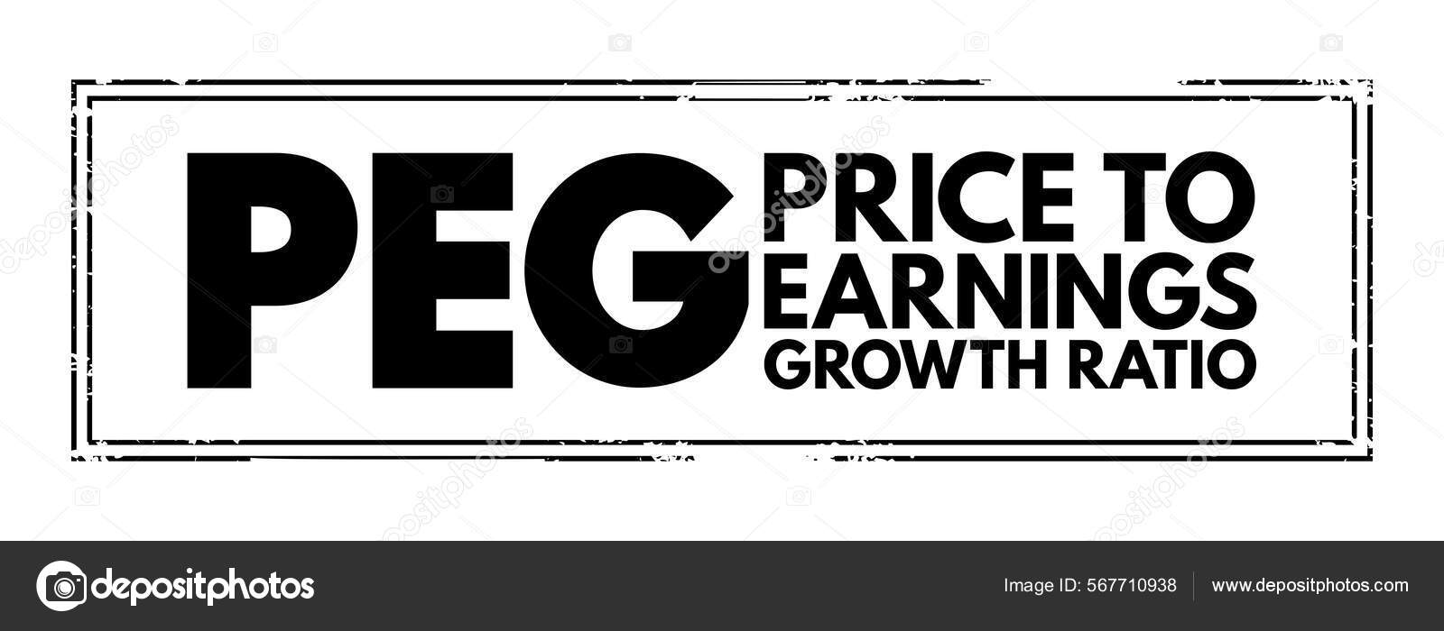 Peg Price Earnings Growth Ratio Valuation Metric Determining Relative Trade Stock Vector Image