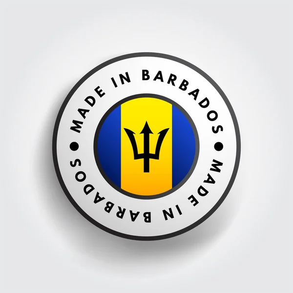 Fabriqué Barbade Texte Emblème Timbre Fond Concept — Image vectorielle