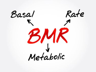 BMR - Basal Metabolic Rate acronym, concept background clipart
