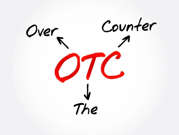 Otc Counter Acrónimo Fondo Concepto Médico — Vector de stock