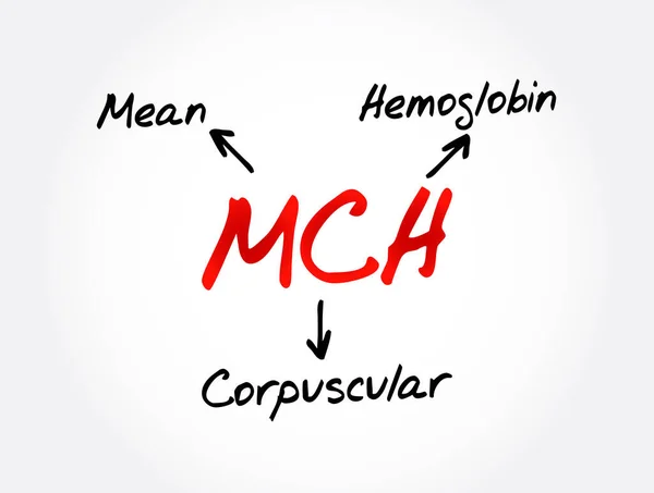 Mch Acrónimo Médio Hemoglobina Corpuscular Fundo Conceito Médico — Vetor de Stock