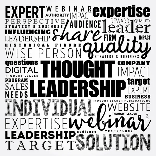 Σκέψη Leadership Σύννεφο Λέξη Επιχειρηματικό Υπόβαθρο Έννοια — Διανυσματικό Αρχείο