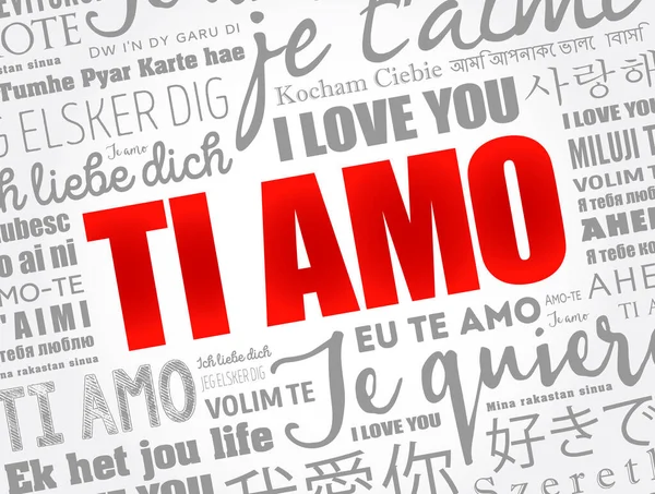 Amo Αγαπώ Στα Ιταλικά Διάφορες Γλώσσες Του Κόσμου Λέξη Σύννεφο — Διανυσματικό Αρχείο
