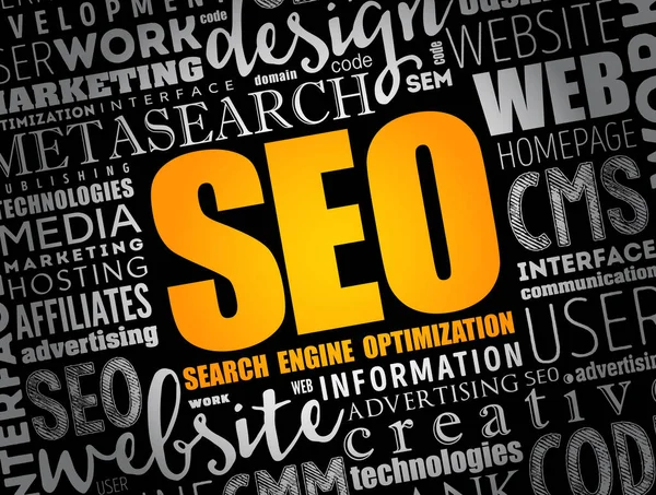 Optimisation Des Moteurs Recherche Seo Processus Amélioration Qualité Quantité Trafic — Image vectorielle