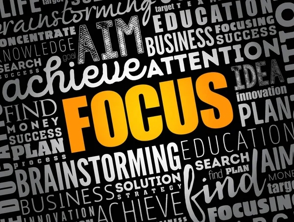 Focus Слово Хмарний Колаж Бізнес Концепція Фон — стоковий вектор