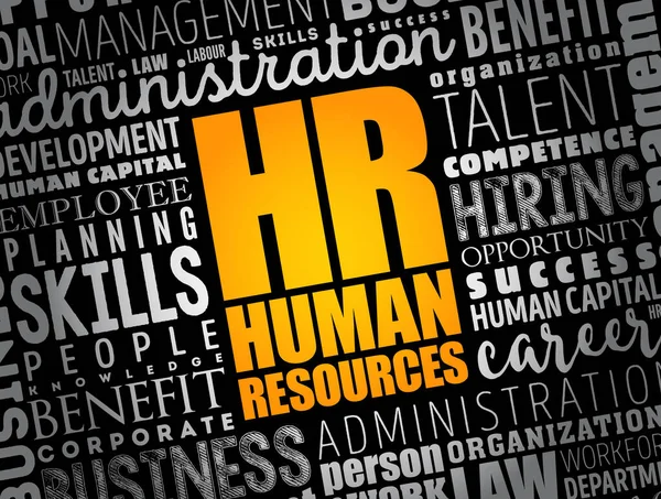 人力资源 构成一个组织 企业部门 行业或经济部门劳动力的一组人员 云概念背景 — 图库矢量图片