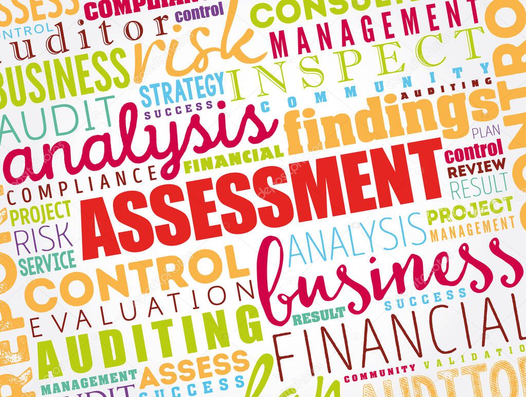 ASSESSMENT word cloud collage, business concept background