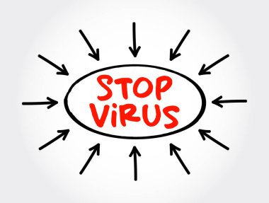 Oklarla Virüs metnini, sunum ve raporlar için sağlık kavramını durdur